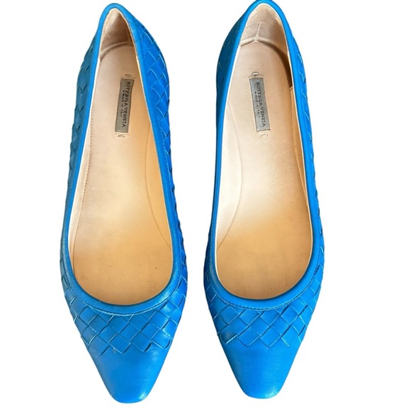 Bottega  Veneta Blue Woven Leather Ballet Flat EU 35.5 US 5.5 - Picture 1 of 14